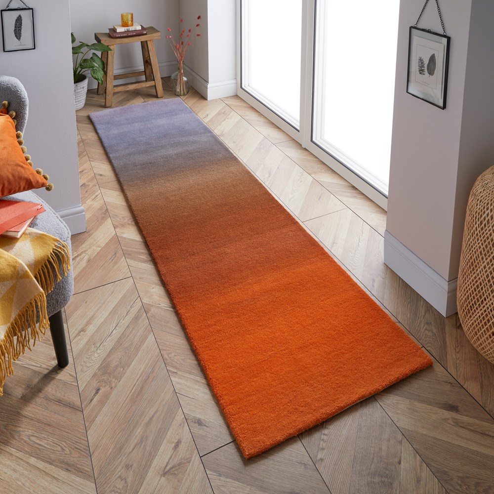 Gradient Ombre Wool Runner Rug in OM23 Multi